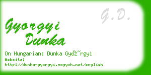 gyorgyi dunka business card